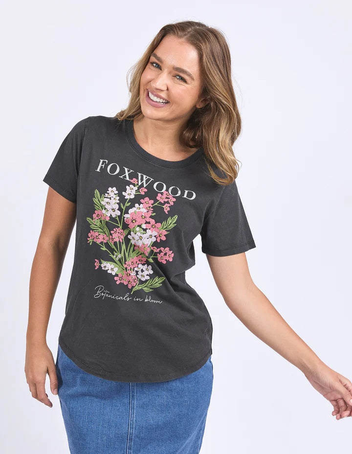 Foxwood Flowers Tee [COLOUR:wash black SIZE:8]