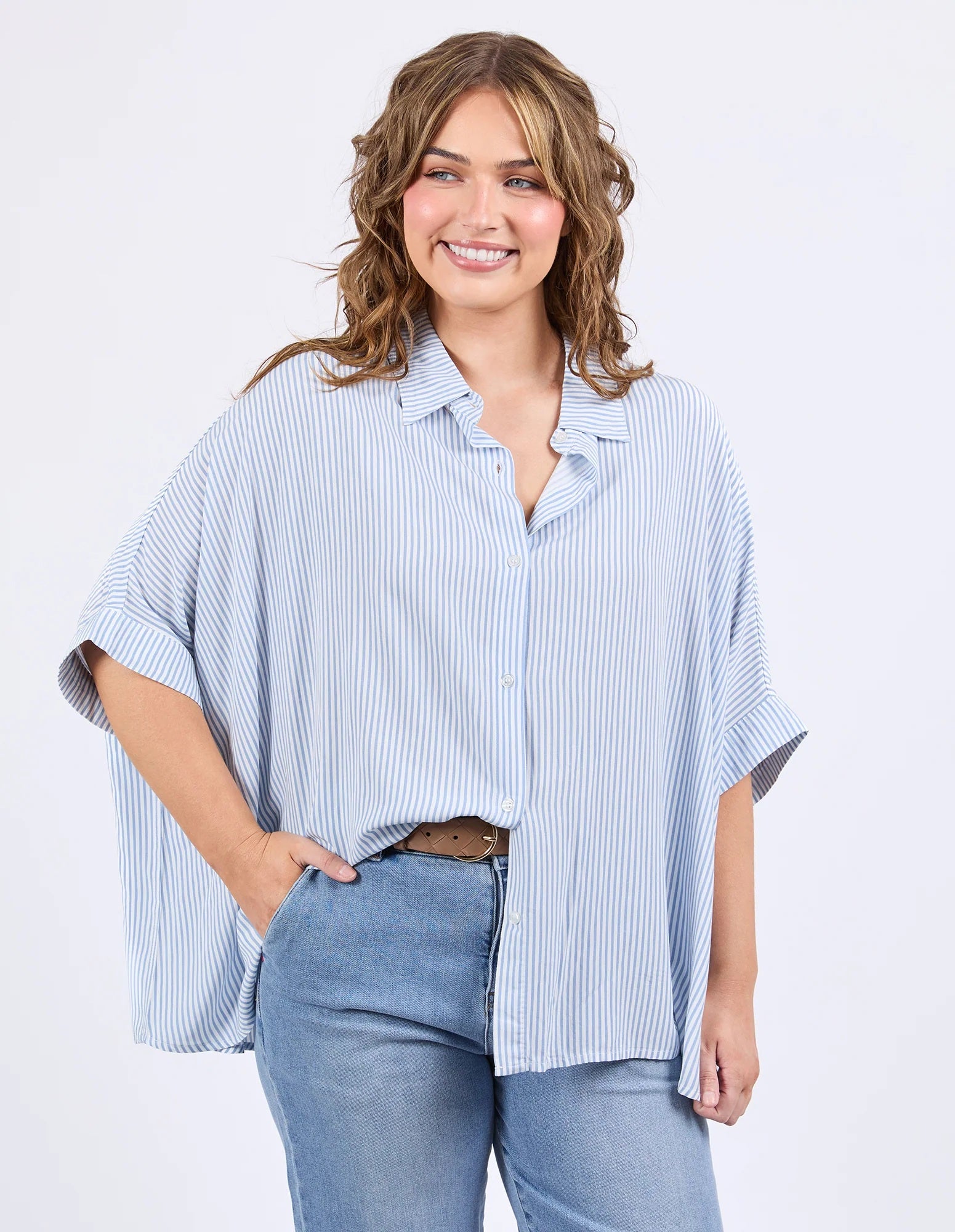 Elm Luna Shirt [COLOUR:dusk blue SIZE:8]