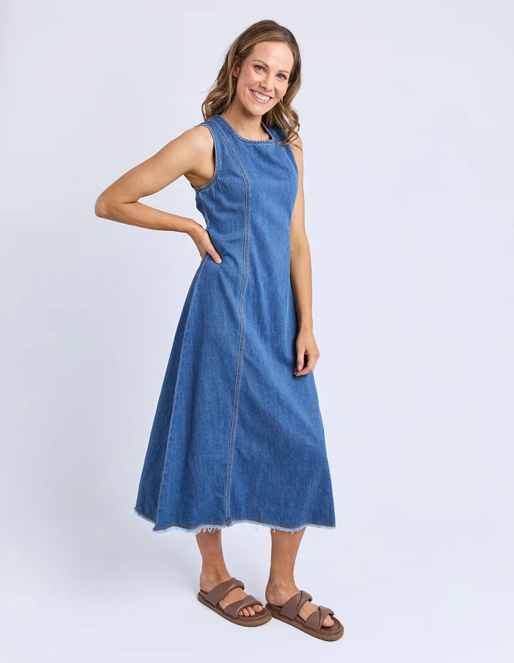 Foxwood Solene Denim Dress [COLOUR:Mid Blue SIZE:10]