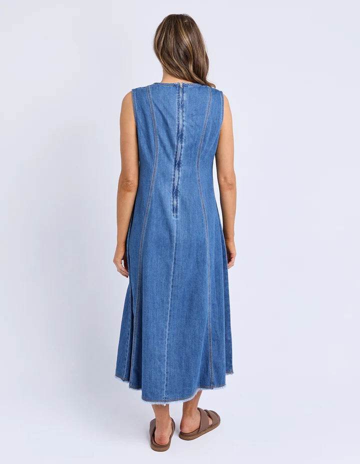 Foxwood Solene Denim Dress [COLOUR:Mid Blue SIZE:10]