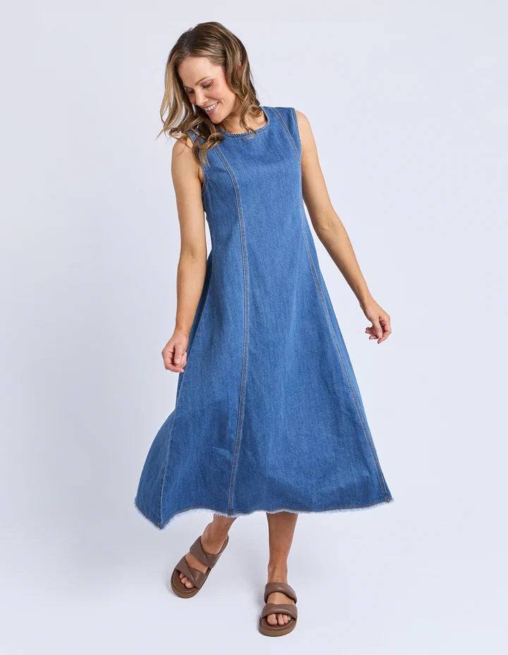Foxwood Solene Denim Dress [COLOUR:Mid Blue SIZE:10]
