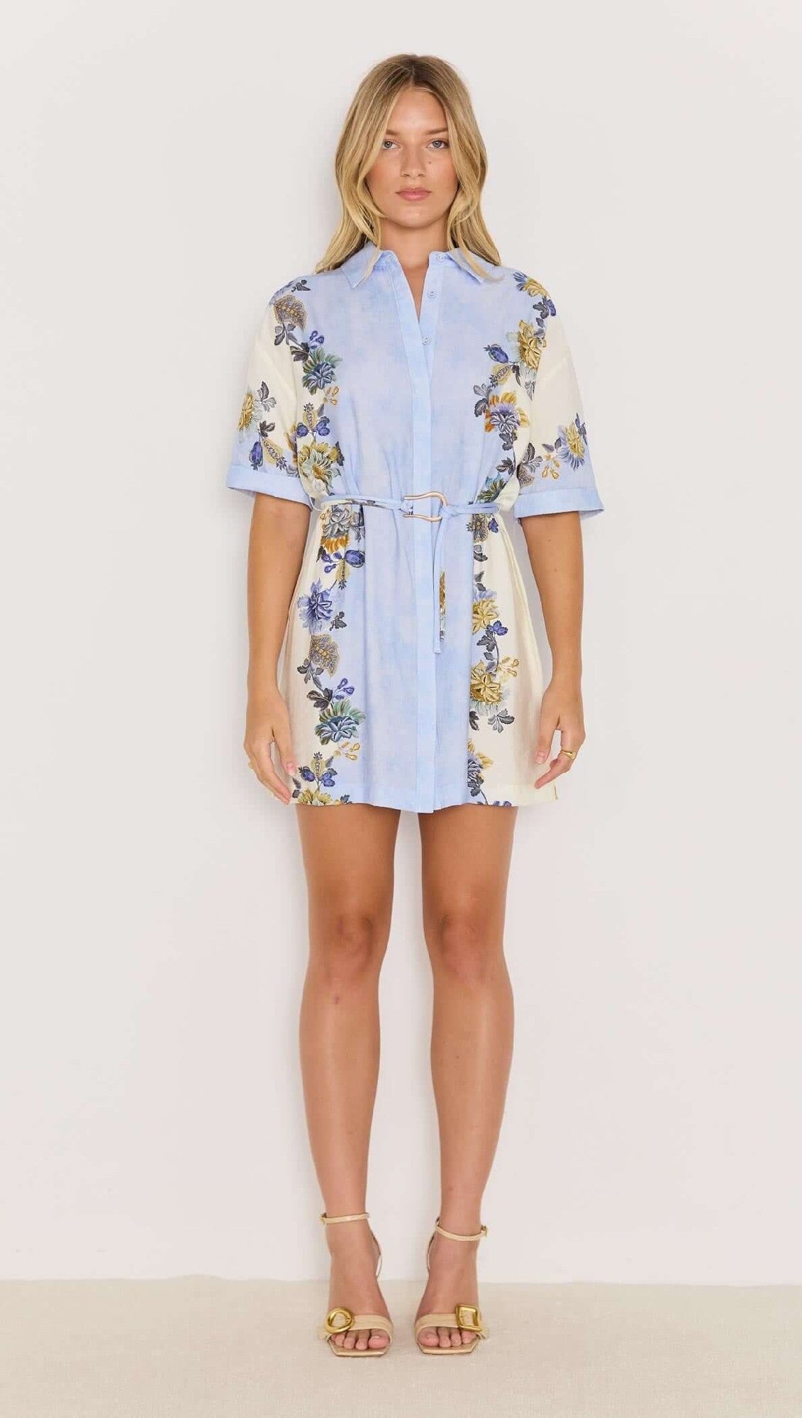 Minkpink Lucia Mini Shirt Dress [COLOUR:Floral SIZE:XS]