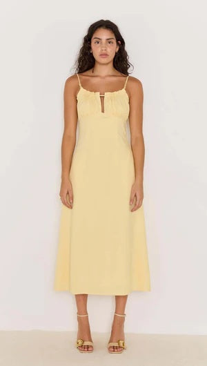 Minkpink Gigi Bias Midi Dress [COLOUR:Butter SIZE:XS]
