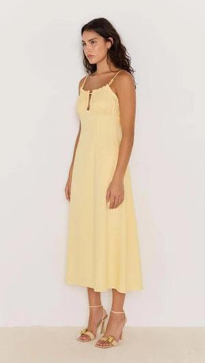 Minkpink Gigi Bias Midi Dress [COLOUR:Butter SIZE:XS]