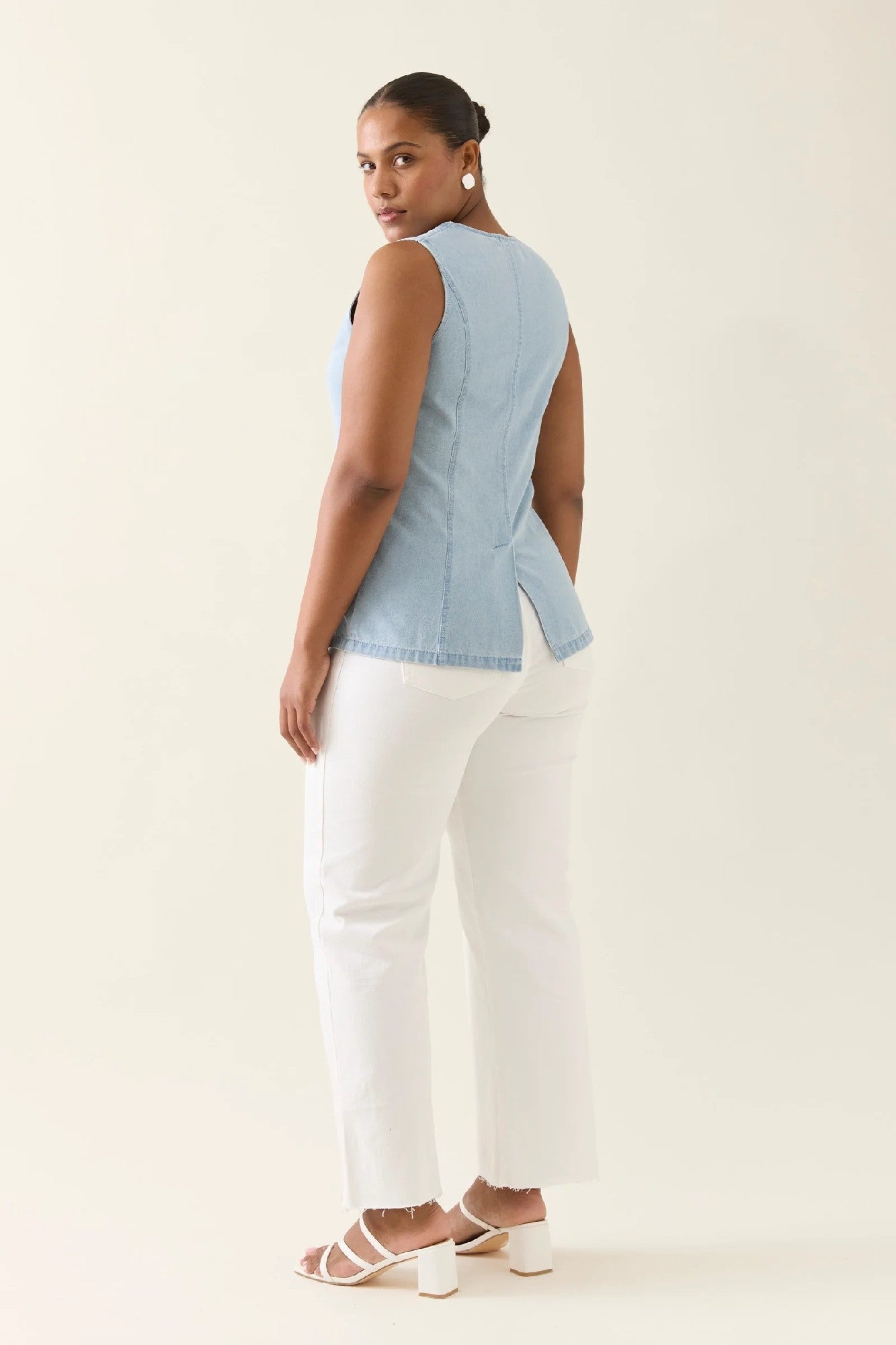 Isle Of mine Sofie Denim Vest [COLOUR:Sky SIZE:XS]