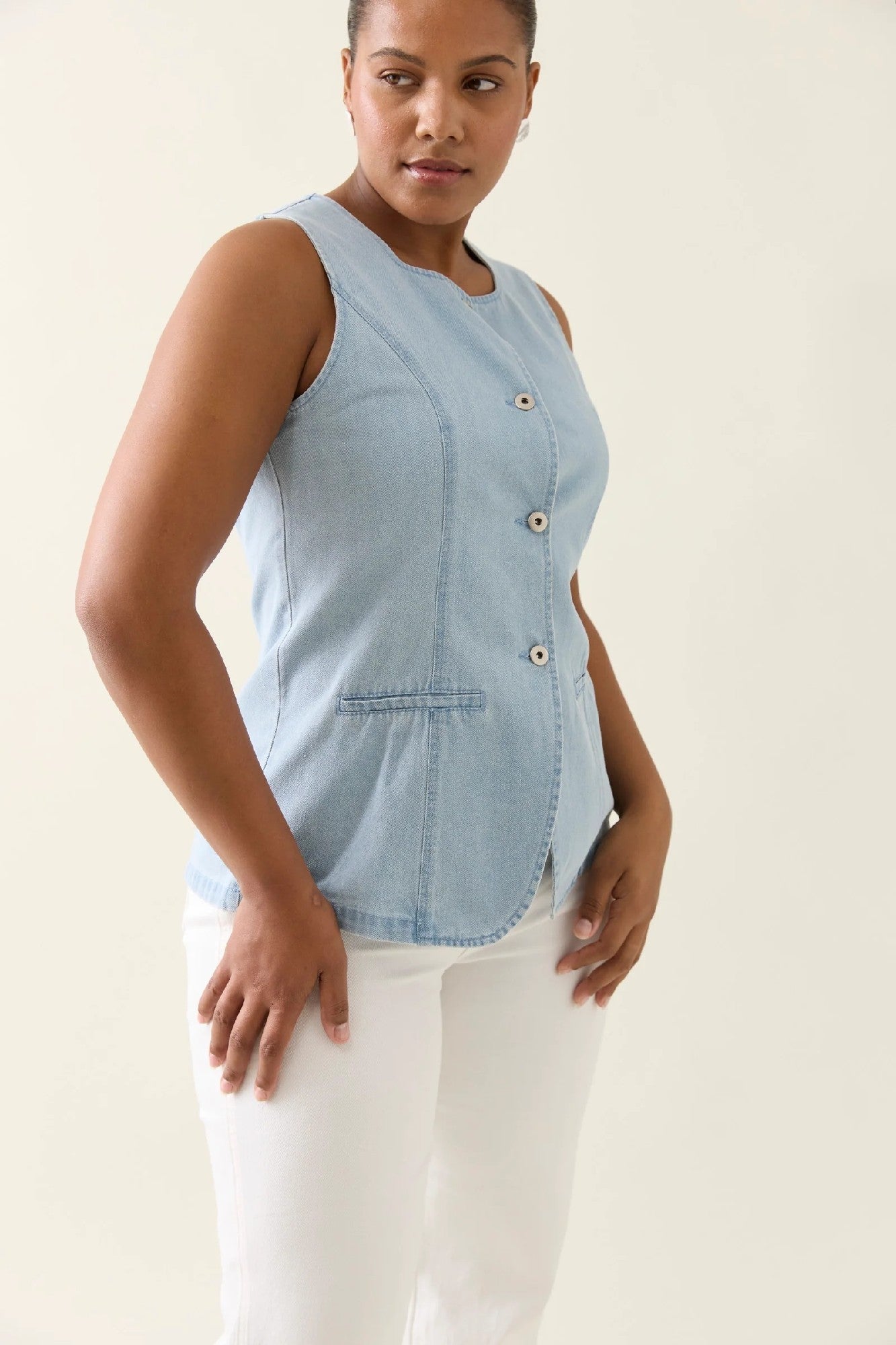 Isle Of mine Sofie Denim Vest [COLOUR:Sky SIZE:XS]