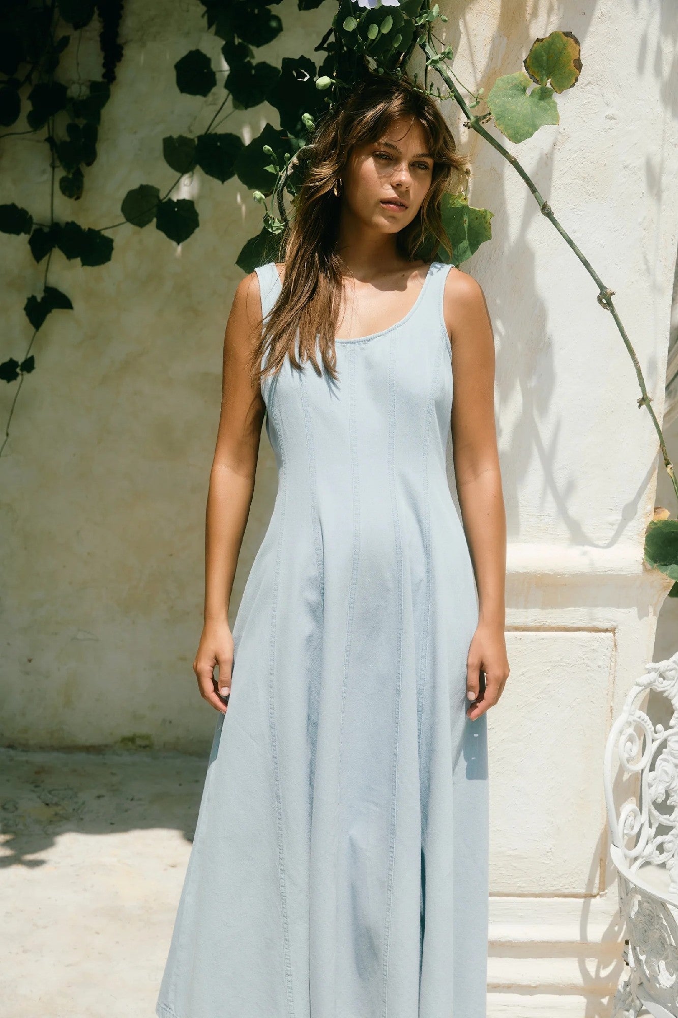 Isle Of Mine Sofie Denim Tank Dress [COLOUR:Sky SIZE:S]