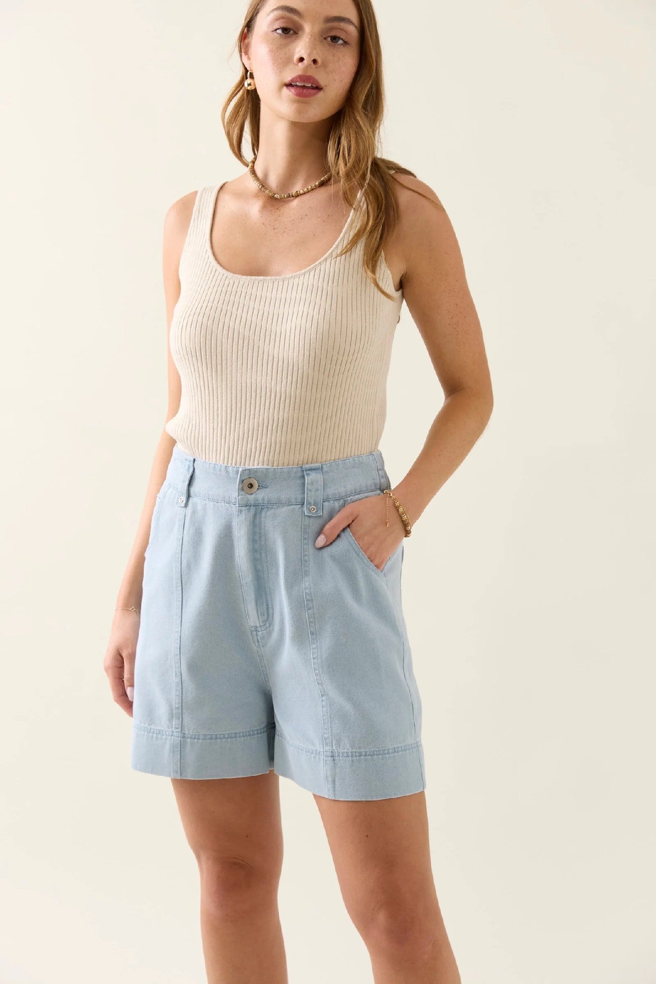 Isle Of Mine Sofie Denim Short [COLOUR:Sky SIZE:XS]