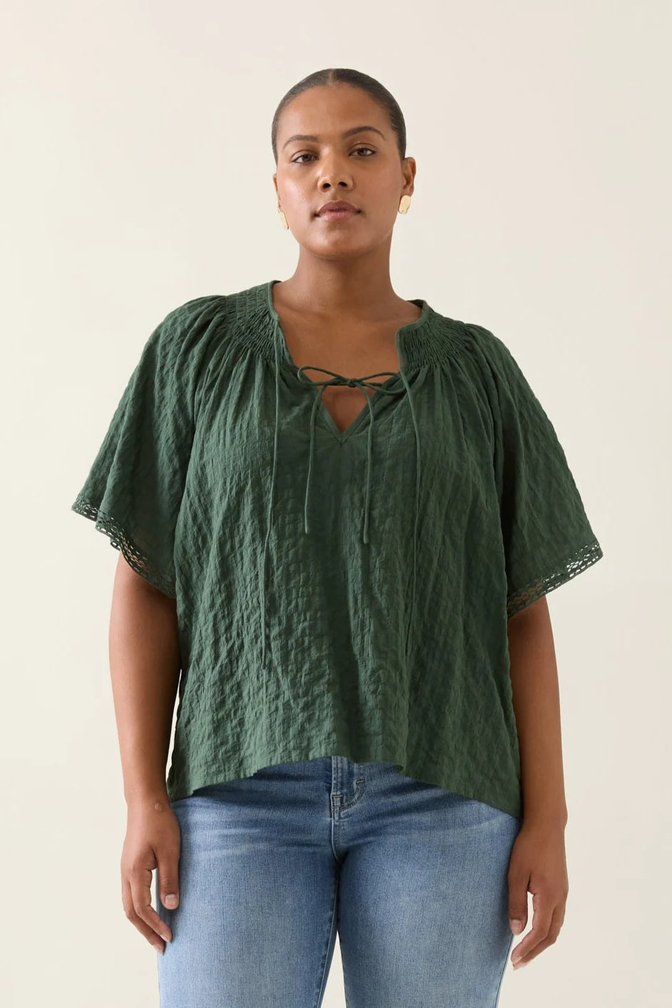 Isle Of Mine Esther Shirred Top [COLOUR:myrtle SIZE:S]