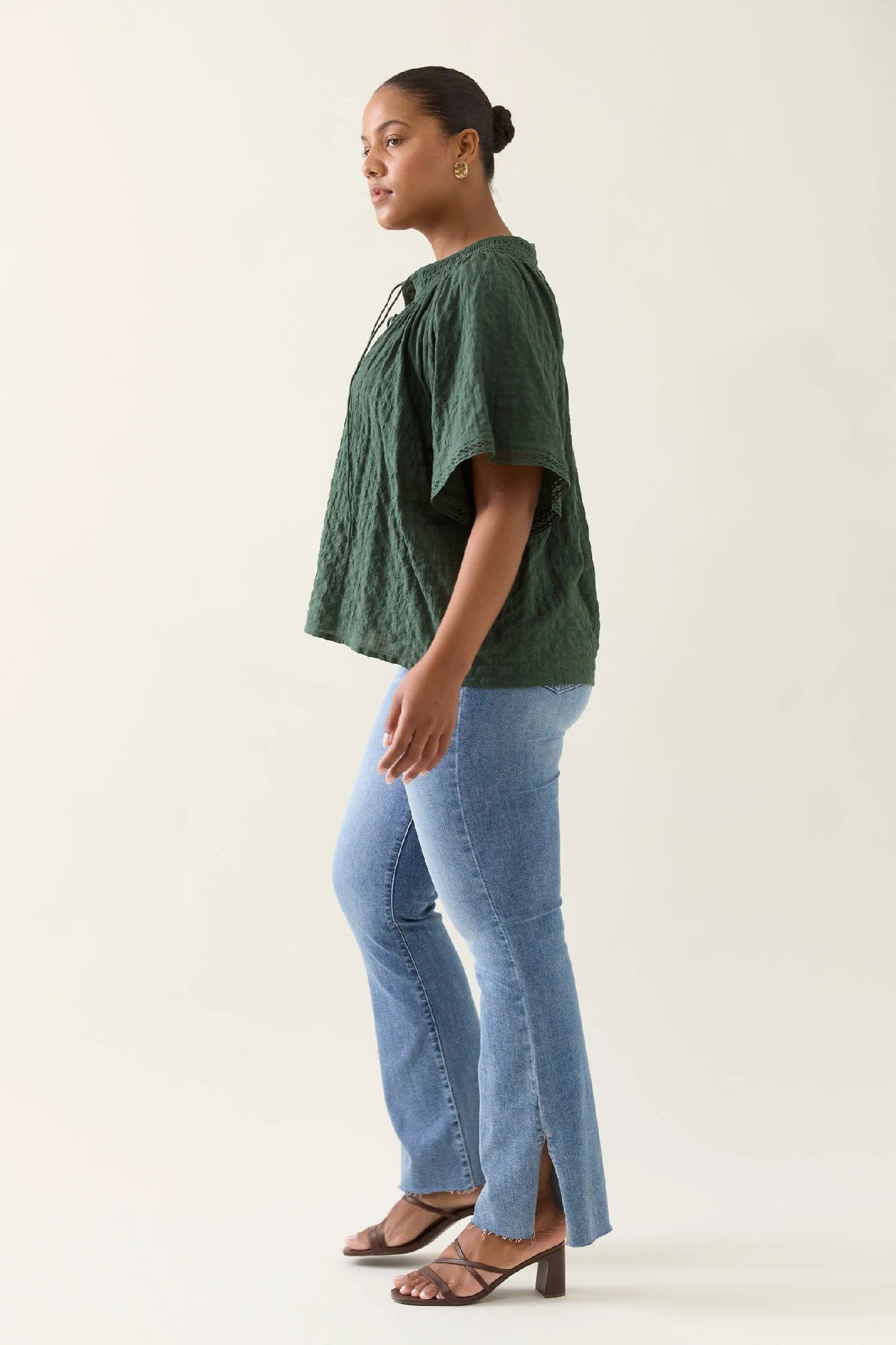 Isle Of Mine Esther Shirred Top [COLOUR:myrtle SIZE:S]