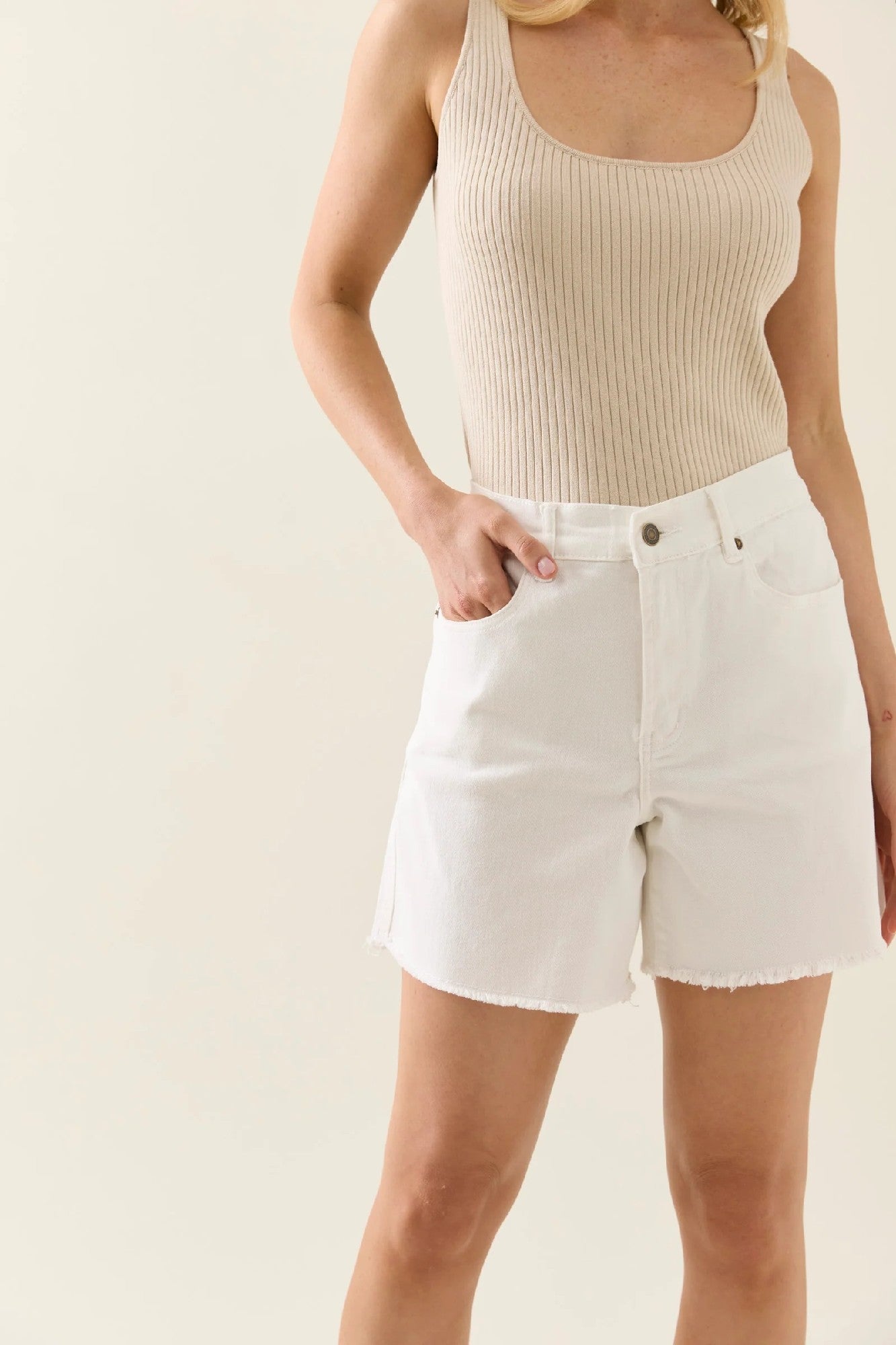 Isle Of Mine Duke Denim Shorts [COLOUR:Salt SIZE:XS]