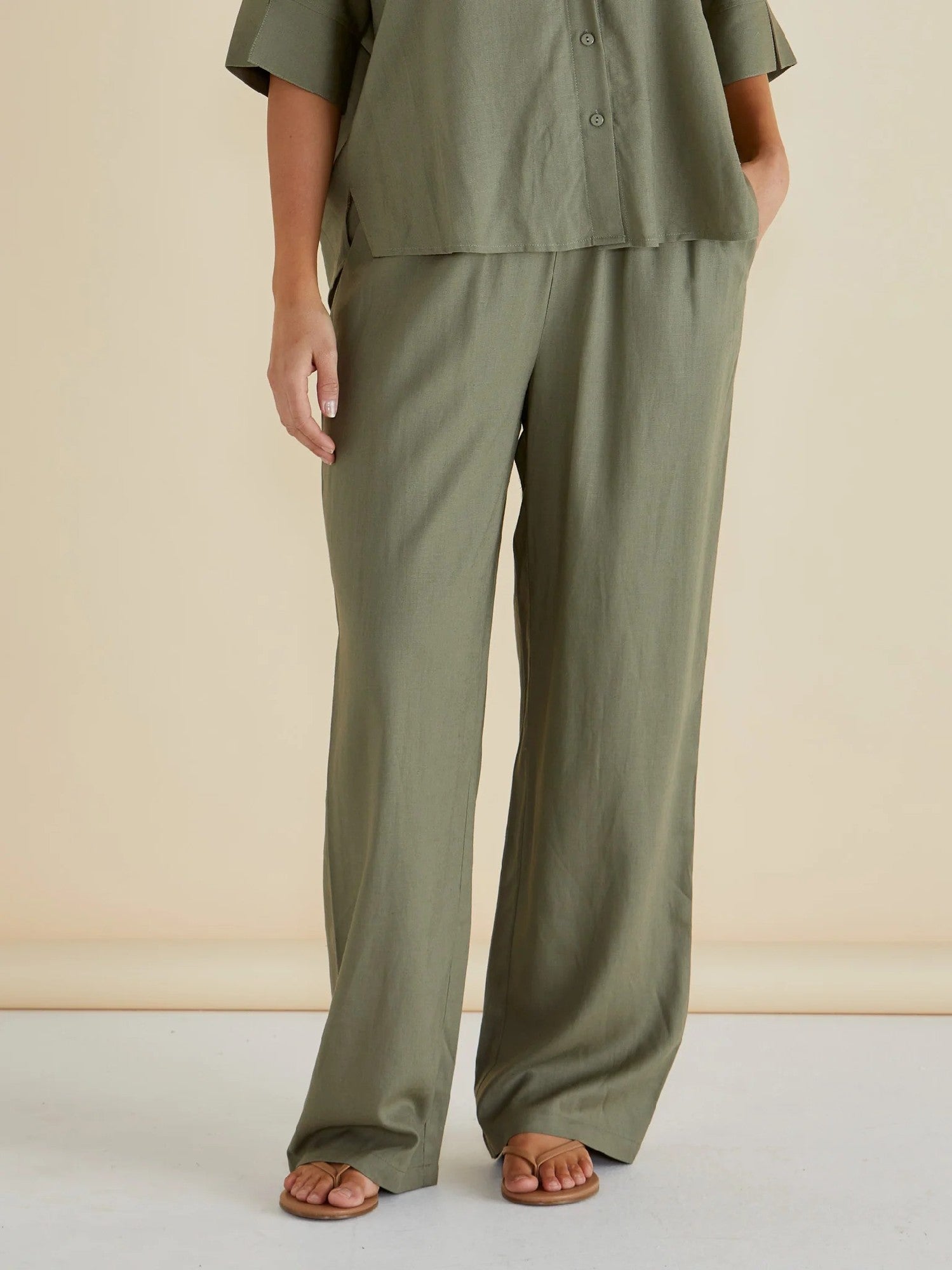 Betty Basics Zaza Relax Pant [COLOUR:Olive SIZE:8]