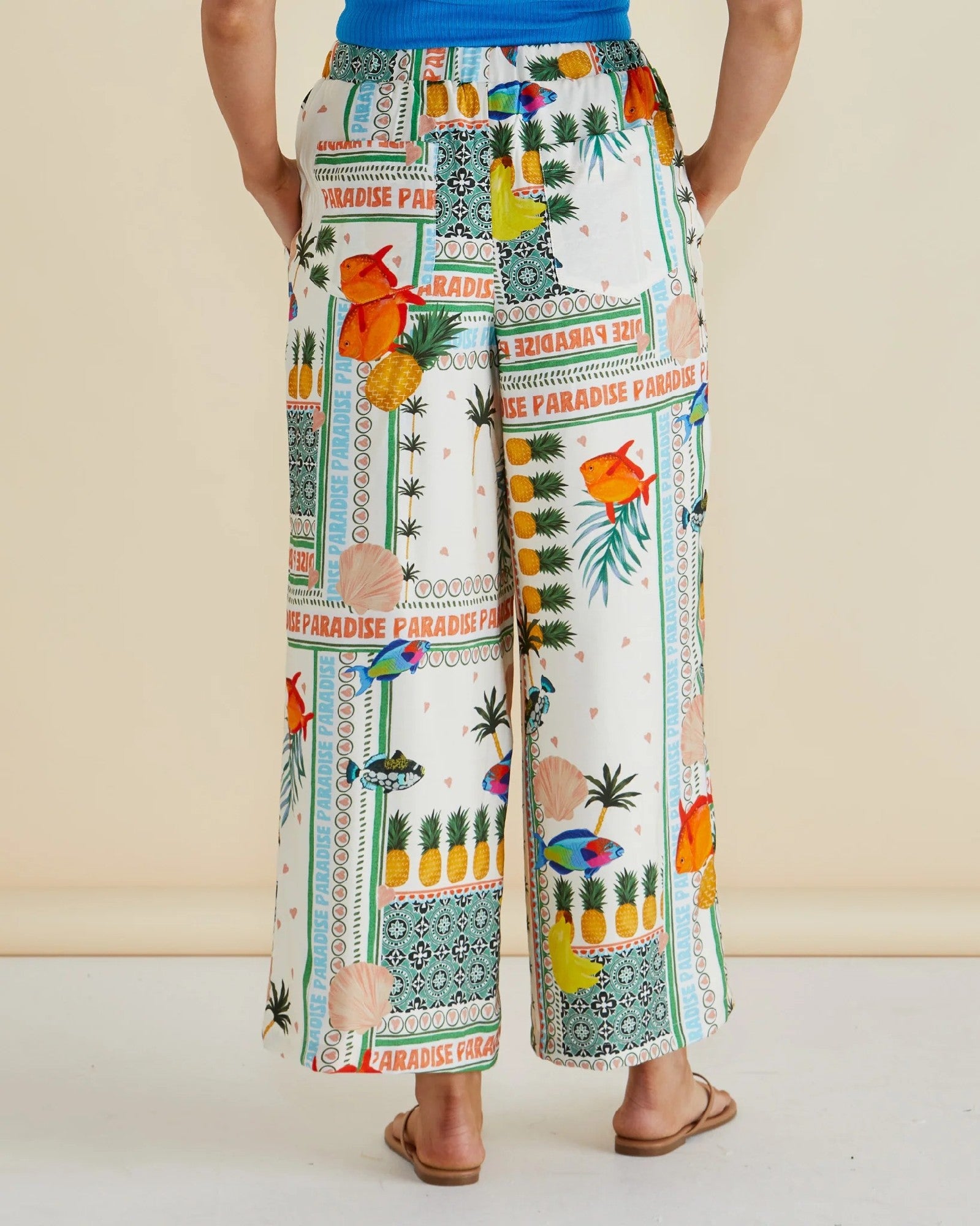 Betty Basics Sable Wide Leg Pant [COLOUR:Paradise Print  SIZE:8]