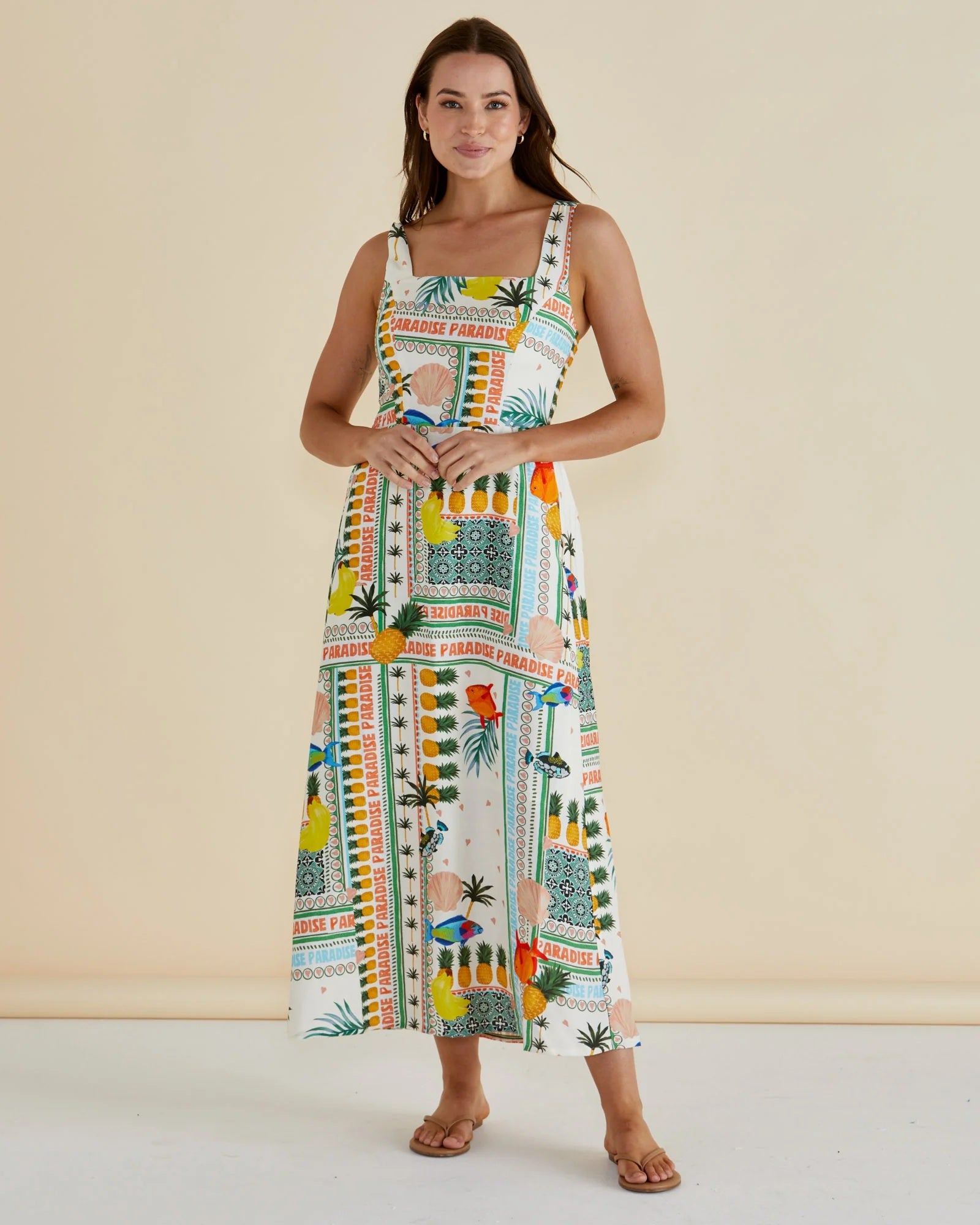 Betty Basics Tegan Midi Dress [COLOUR:Paradise Print  SIZE:8]
