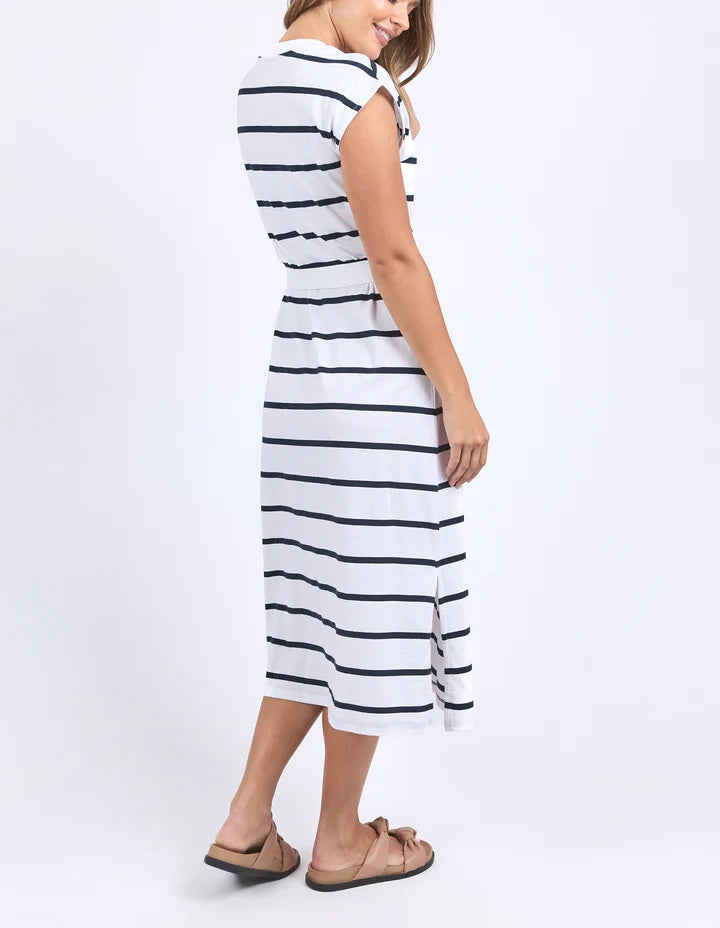 Foxwood Casey Stripe Dress [COLOUR:White SIZE:10]