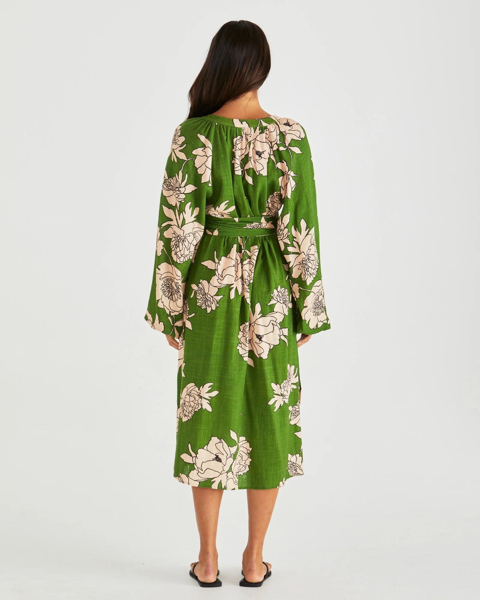 Sass Antonie Obi Belt Dress [COLOUR:moonflower green SIZE:8]