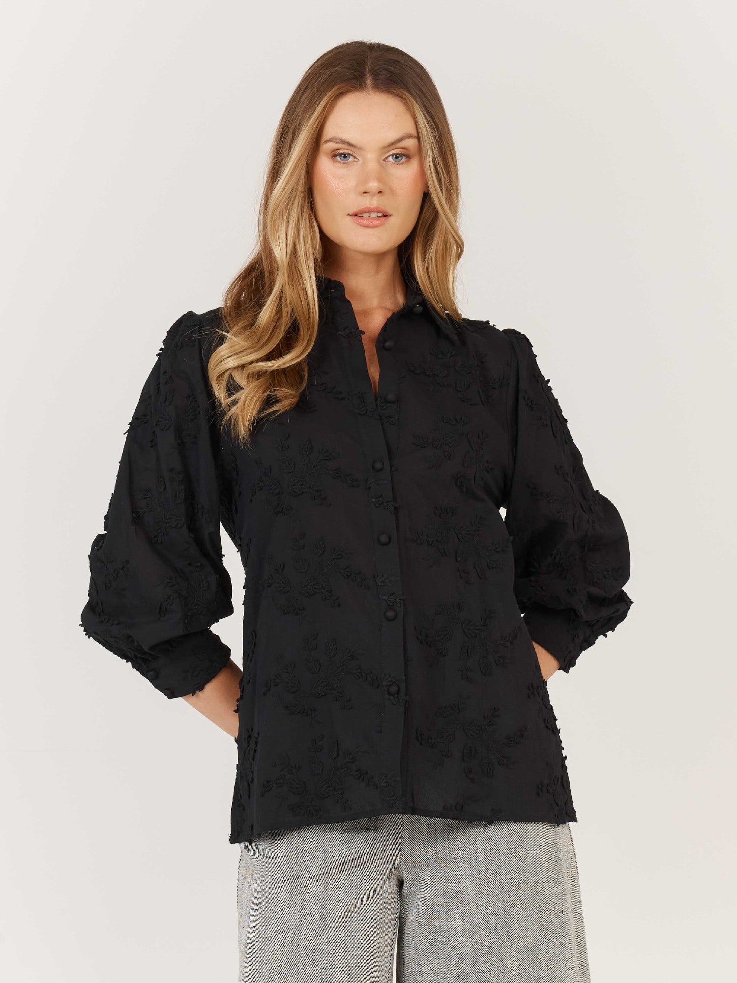 Fate & Becker Gardenia Shirt [COLOUR:Black SIZE:8]
