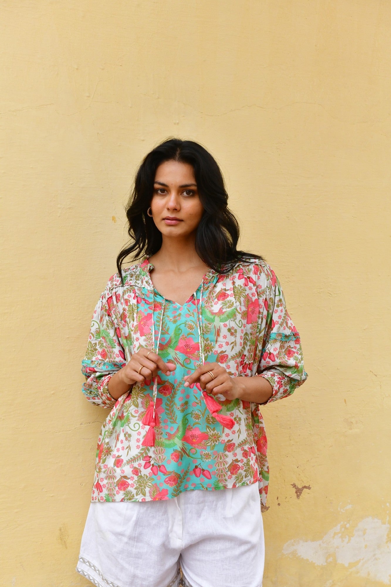 Azure And Indigo Hummingbird Blouse [COLOUR:Green SIZE:S]