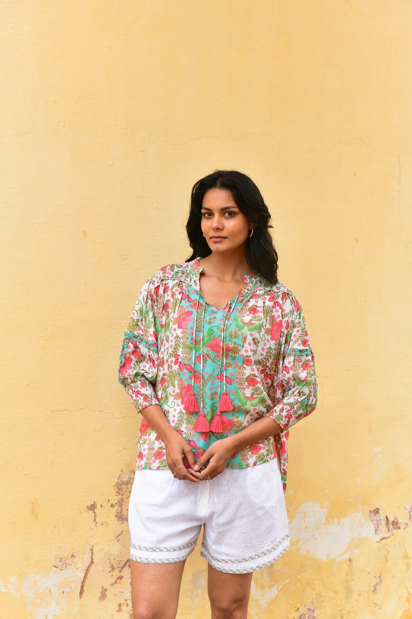 Azure And Indigo Hummingbird Blouse [COLOUR:Green SIZE:S]