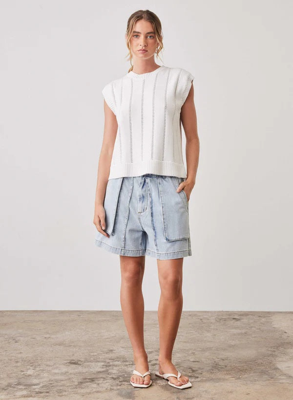 Esmaee Pioneer Knit Tank [COLOUR:white pioneer SIZE:XS]
