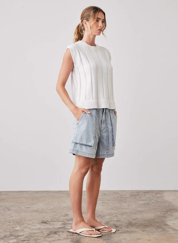 Esmaee Pioneer Knit Tank [COLOUR:white pioneer SIZE:XS]
