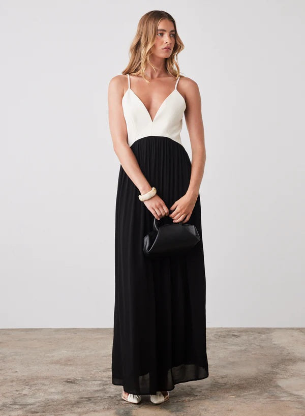 Esmaee- Sanctuary Maxi dress [COLOUR:ivory/black SIZE:XS]