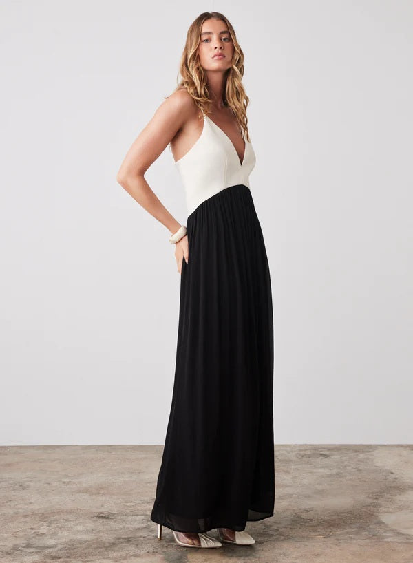 Esmaee- Sanctuary Maxi dress [COLOUR:ivory/black SIZE:XS]