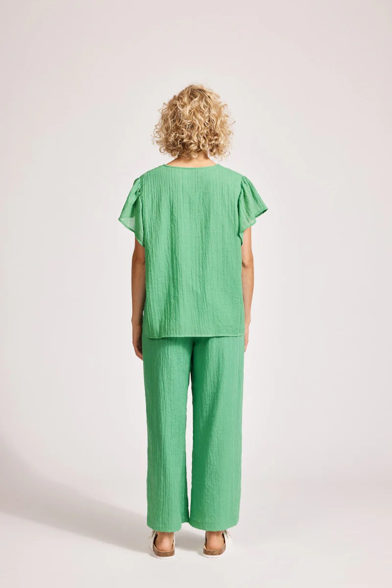 Eb & Ive Orsula Button Top [COLOUR:Jade SIZE:M]