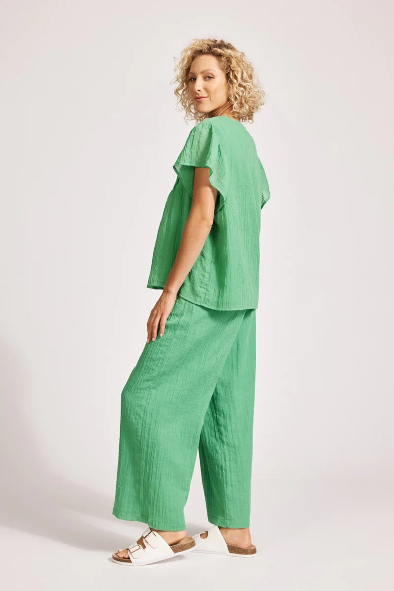 Eb & Ive Orsula Button Top [COLOUR:Jade SIZE:M]