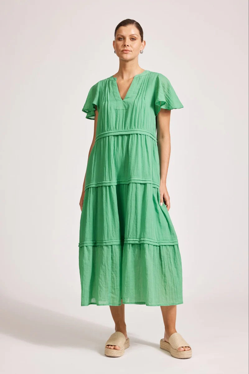 Eb & Ive Orsula Tiered Maxi Dress [COLOUR:Jade SIZE:M]