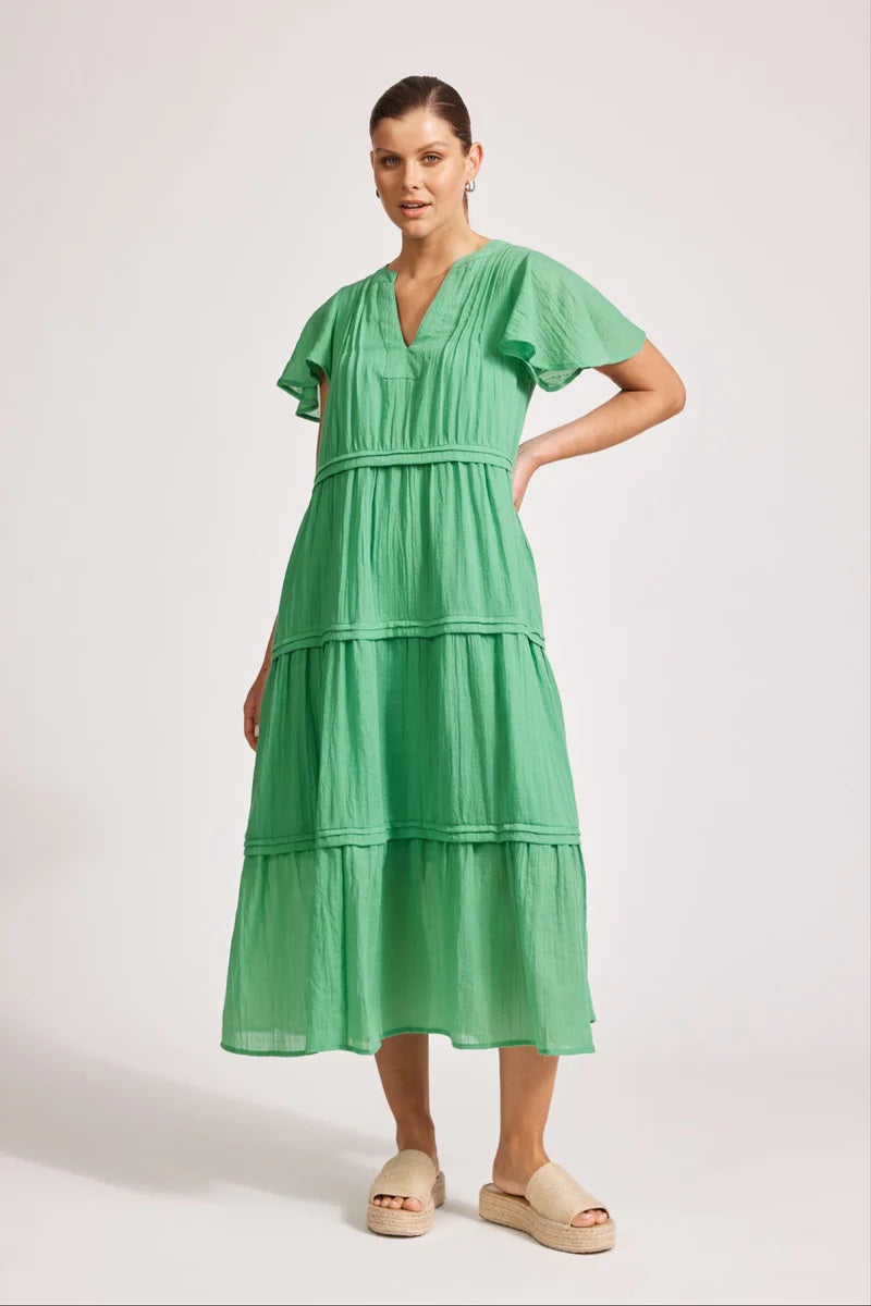 Eb & Ive Orsula Tiered Maxi Dress [COLOUR:Jade SIZE:M]