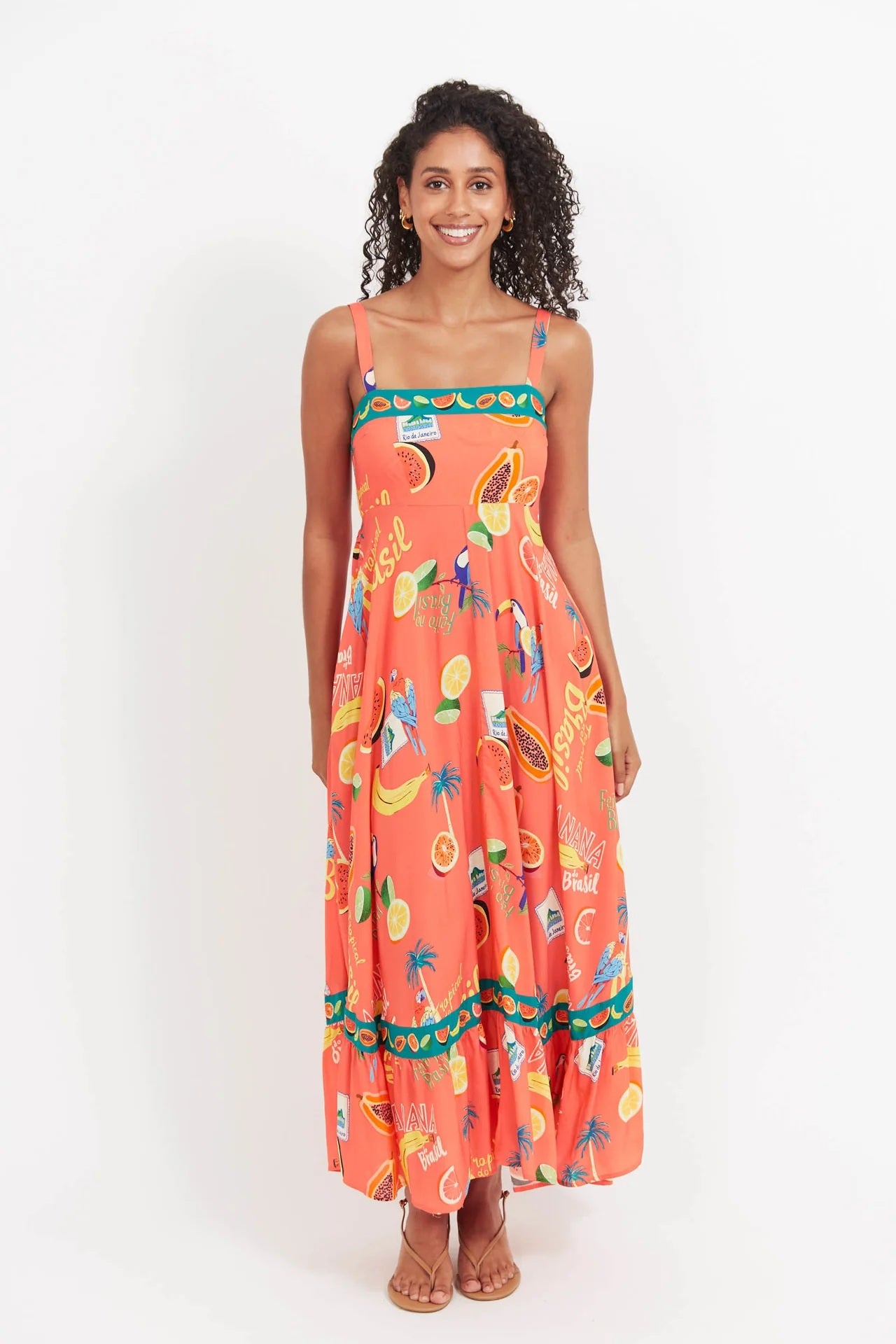 Haven Cabana Tank Maxi Dress [COLOUR:Brasil Coral SIZE:XS]