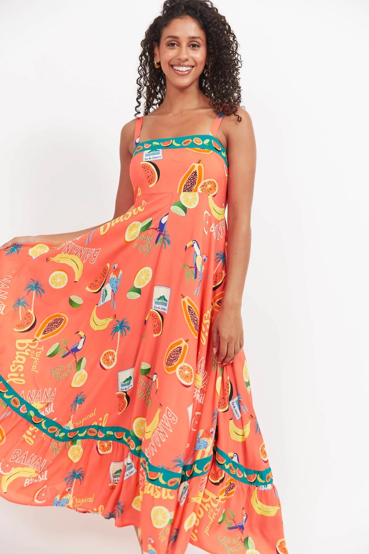 Haven Cabana Tank Maxi Dress [COLOUR:Brasil Coral SIZE:XS]