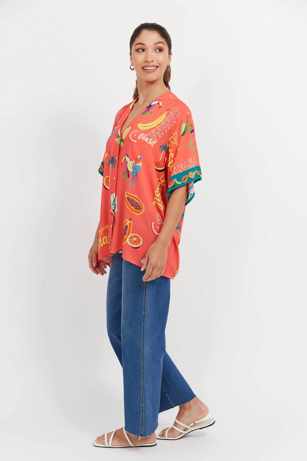 Haven Cabana Button Top [COLOUR:Brasil Coral SIZE:XS]
