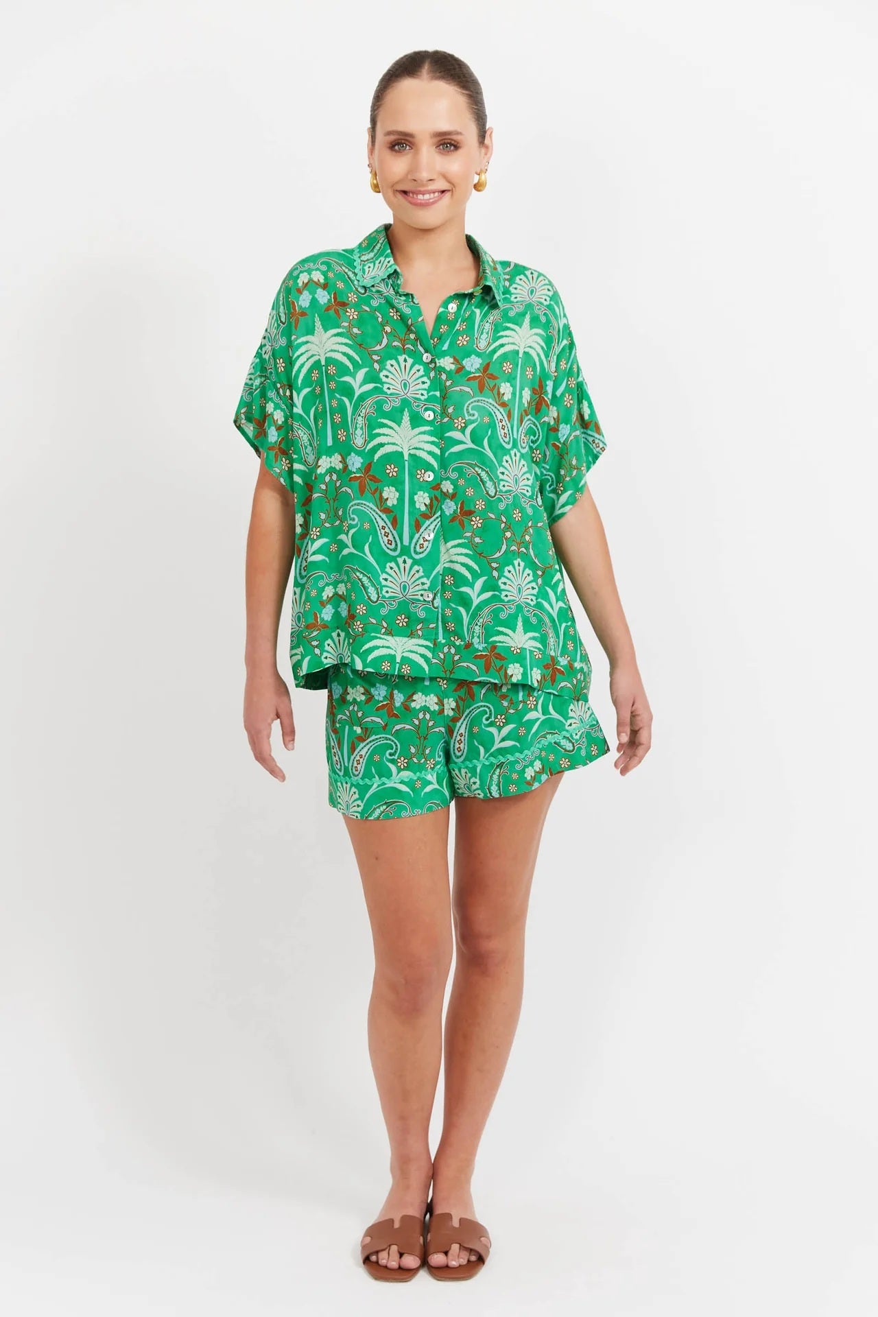 Haven Haiti Shirt [COLOUR:palms SIZE:XS]
