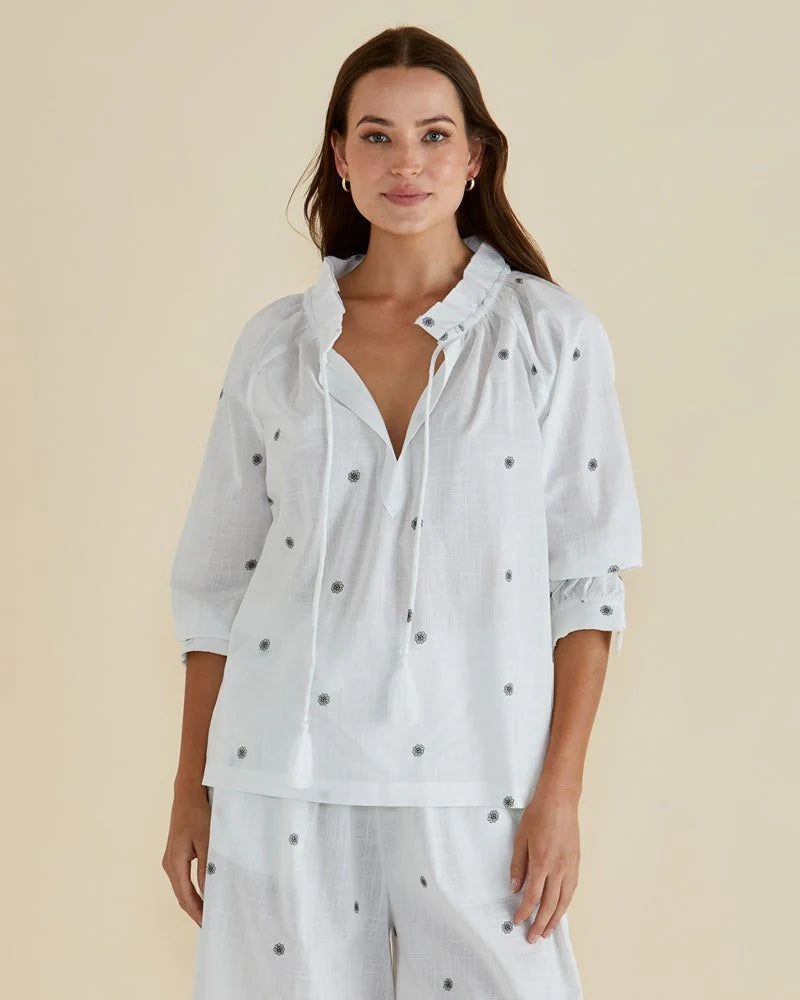 Betty Basics Charli Blouse [COLOUR:Black Floral Print SIZE:10]