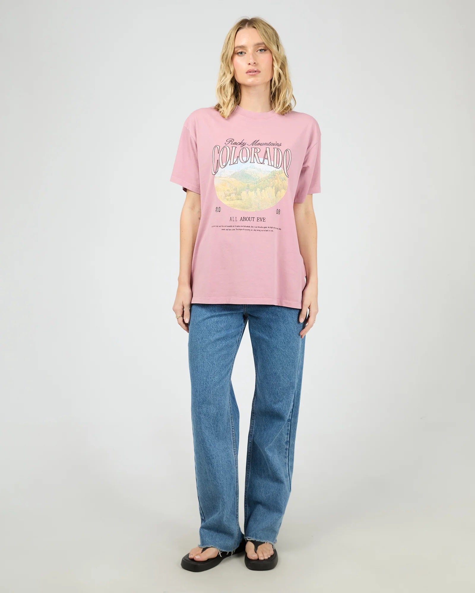 All About Eve Rocky Mountains Relaxed Tee [COLOUR:qrtz SIZE:8] | Little Extras | Women's Clothing Online