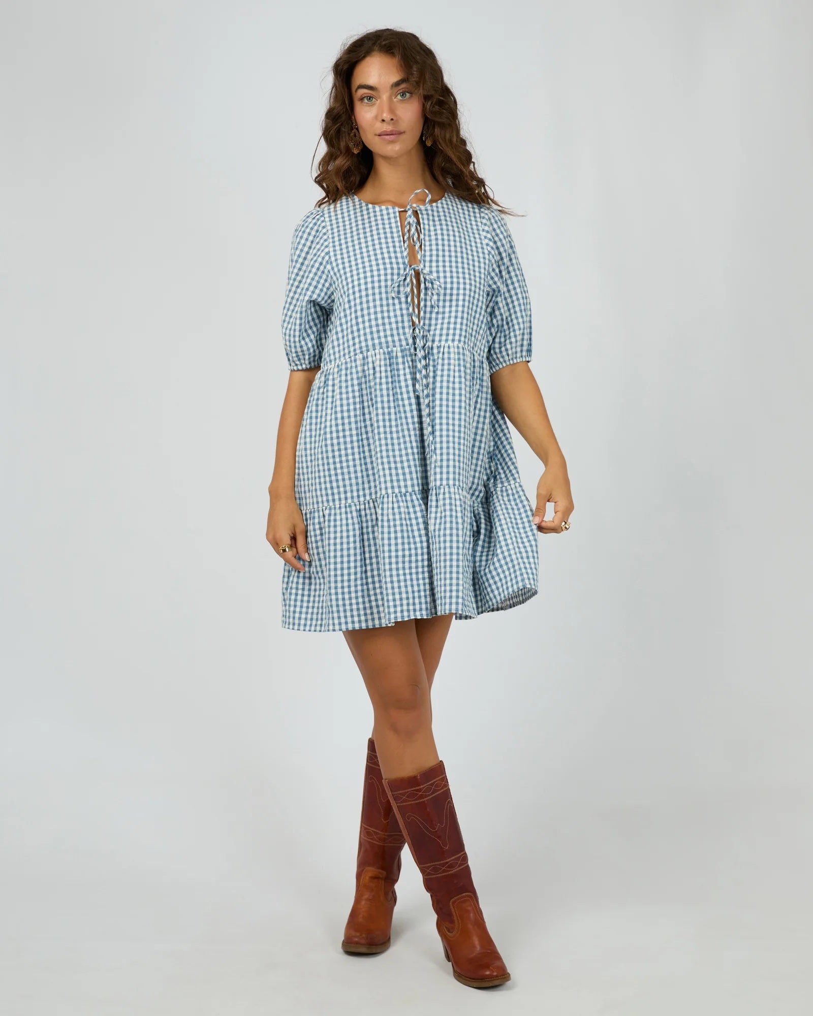 All About Eve Micky SS Mini Dress [COLOUR:Check SIZE:8]