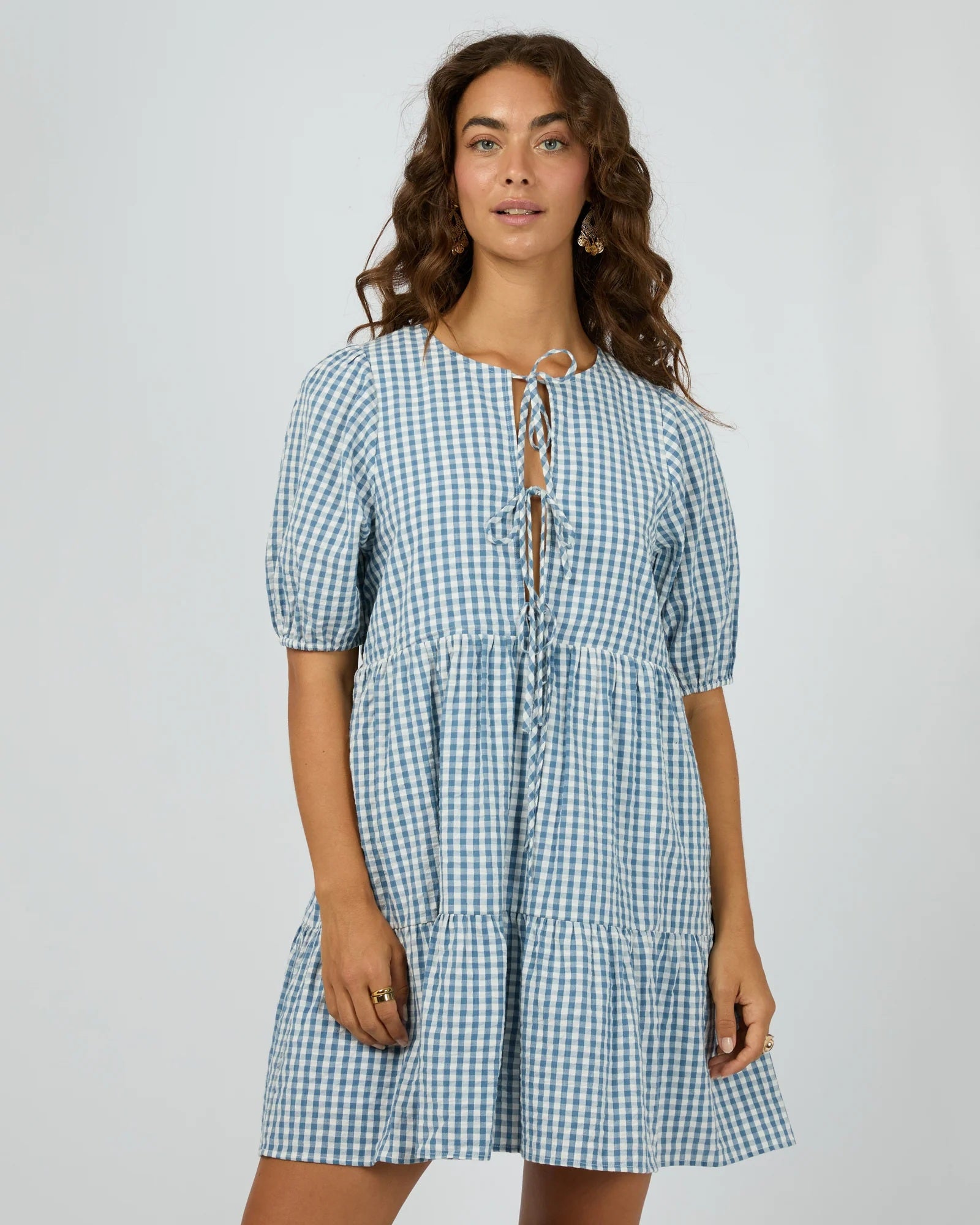 All About Eve Micky SS Mini Dress [COLOUR:Check SIZE:8]