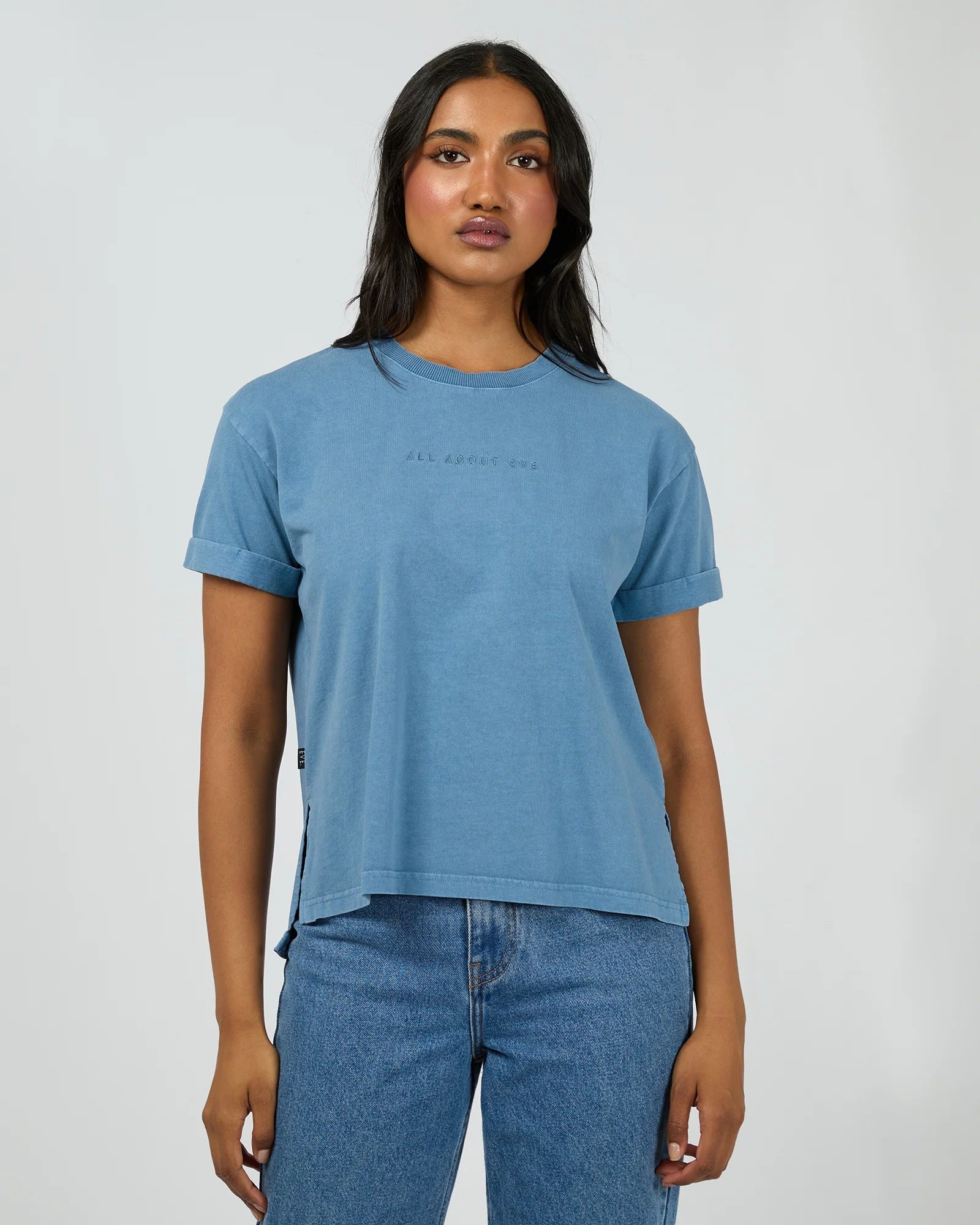 All About Eve Washed Tee [COLOUR:Denim SIZE:8] | Little Extras | Women's Clothing Online