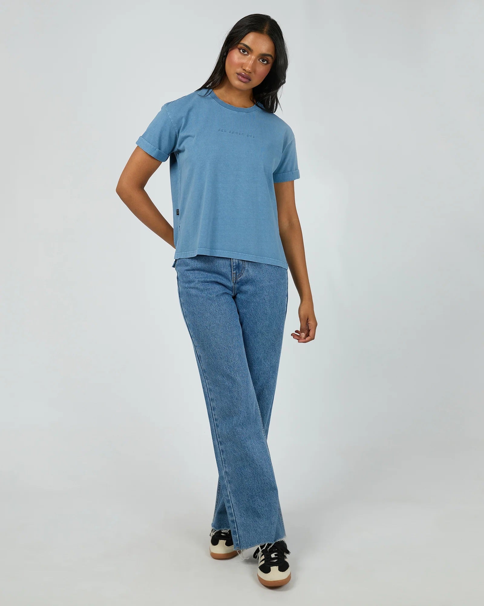 All About Eve Washed Tee [COLOUR:Denim SIZE:8] | Little Extras | Women's Clothing Online