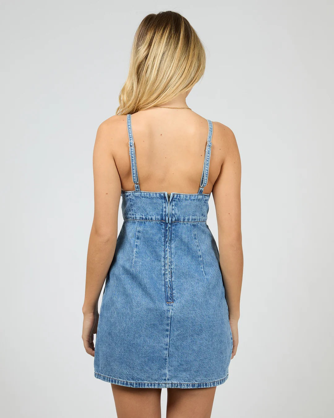 Silent Theory Aster Mini Dress [COLOUR:Mid Blue SIZE:8]