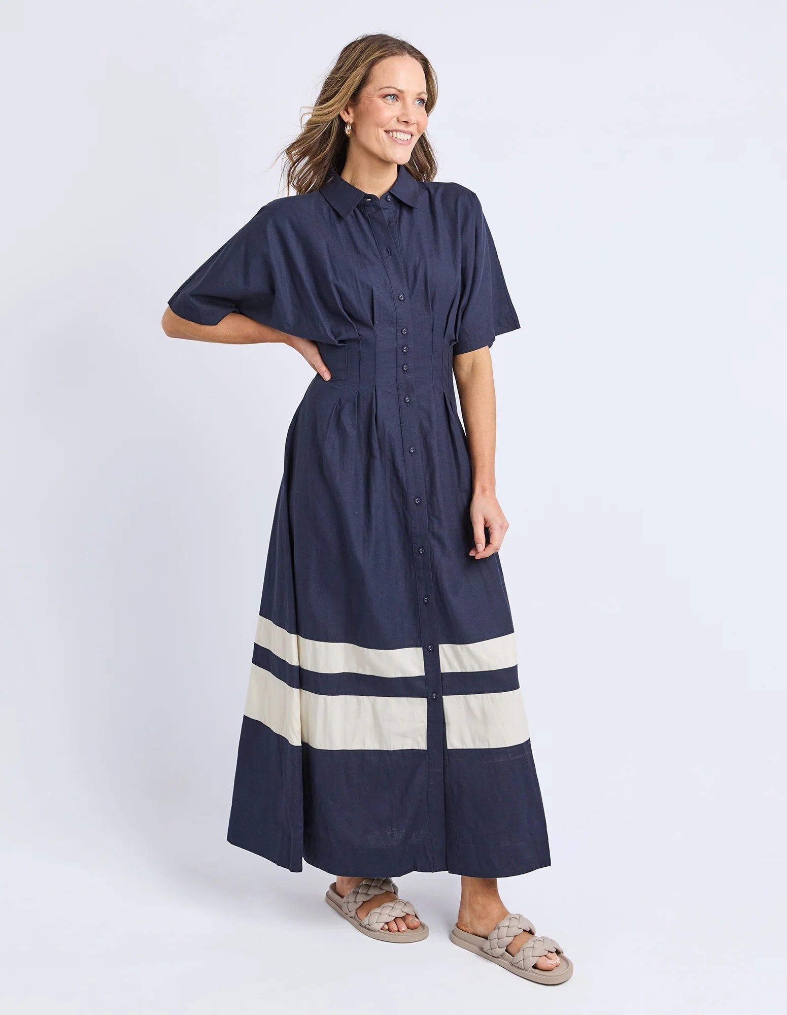 Elm Scarlet Midi Dress [COLOUR:Navy SIZE:8]