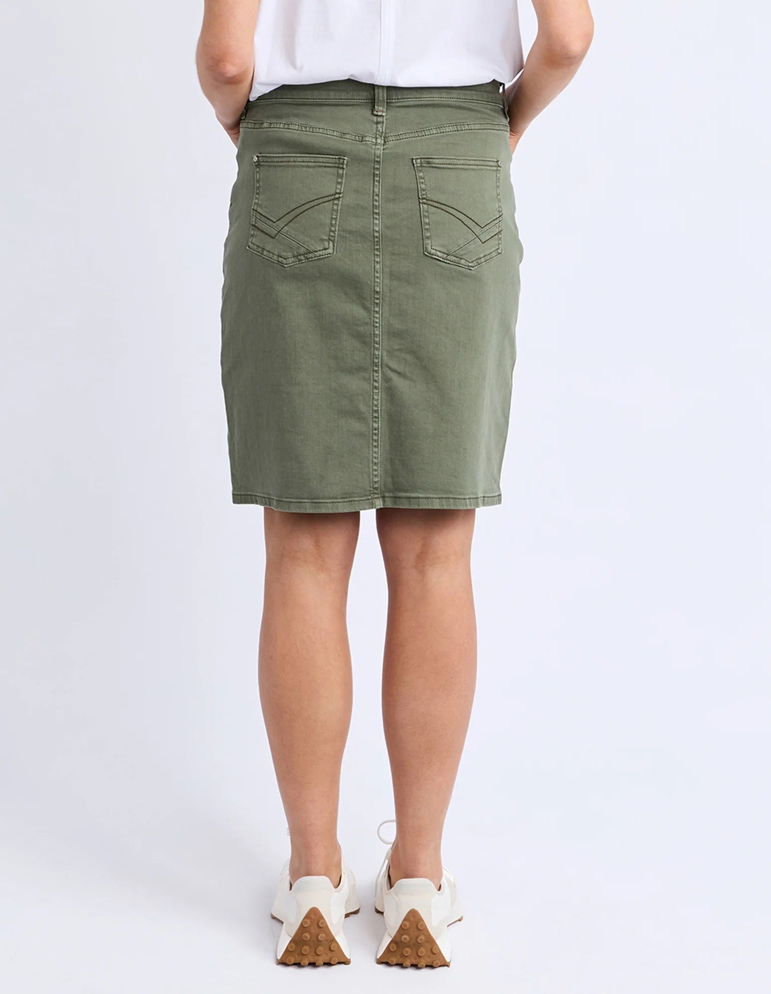 Elm Belle Denim Skirt [COLOUR:khak SIZE:8]