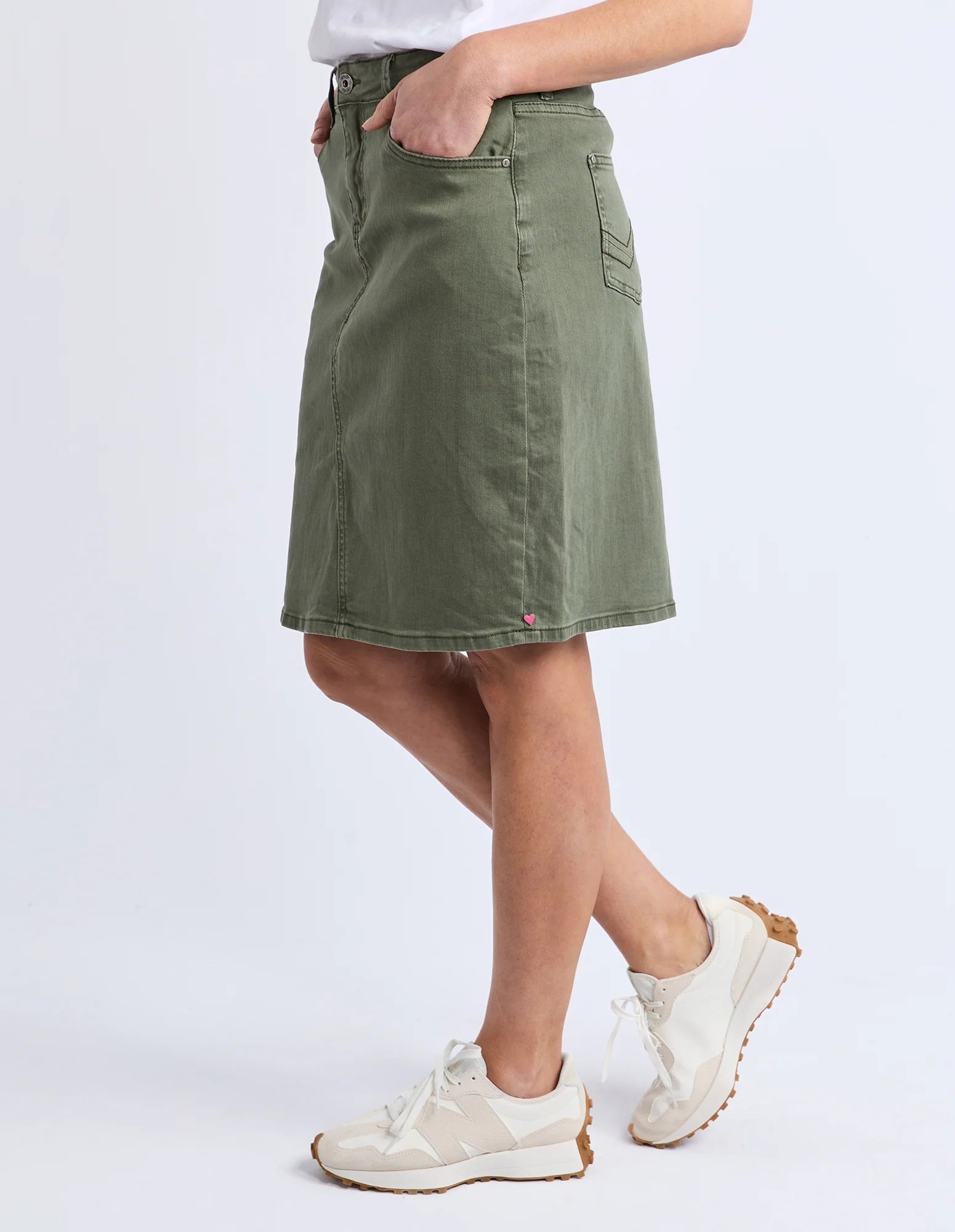 Elm Belle Denim Skirt [COLOUR:khak SIZE:8]