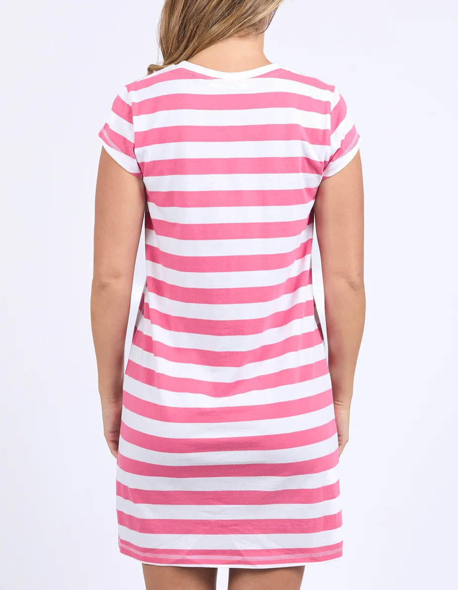 Foxwood Signature Stripe Tee Dress [COLOUR:Hot Pink SIZE:8]