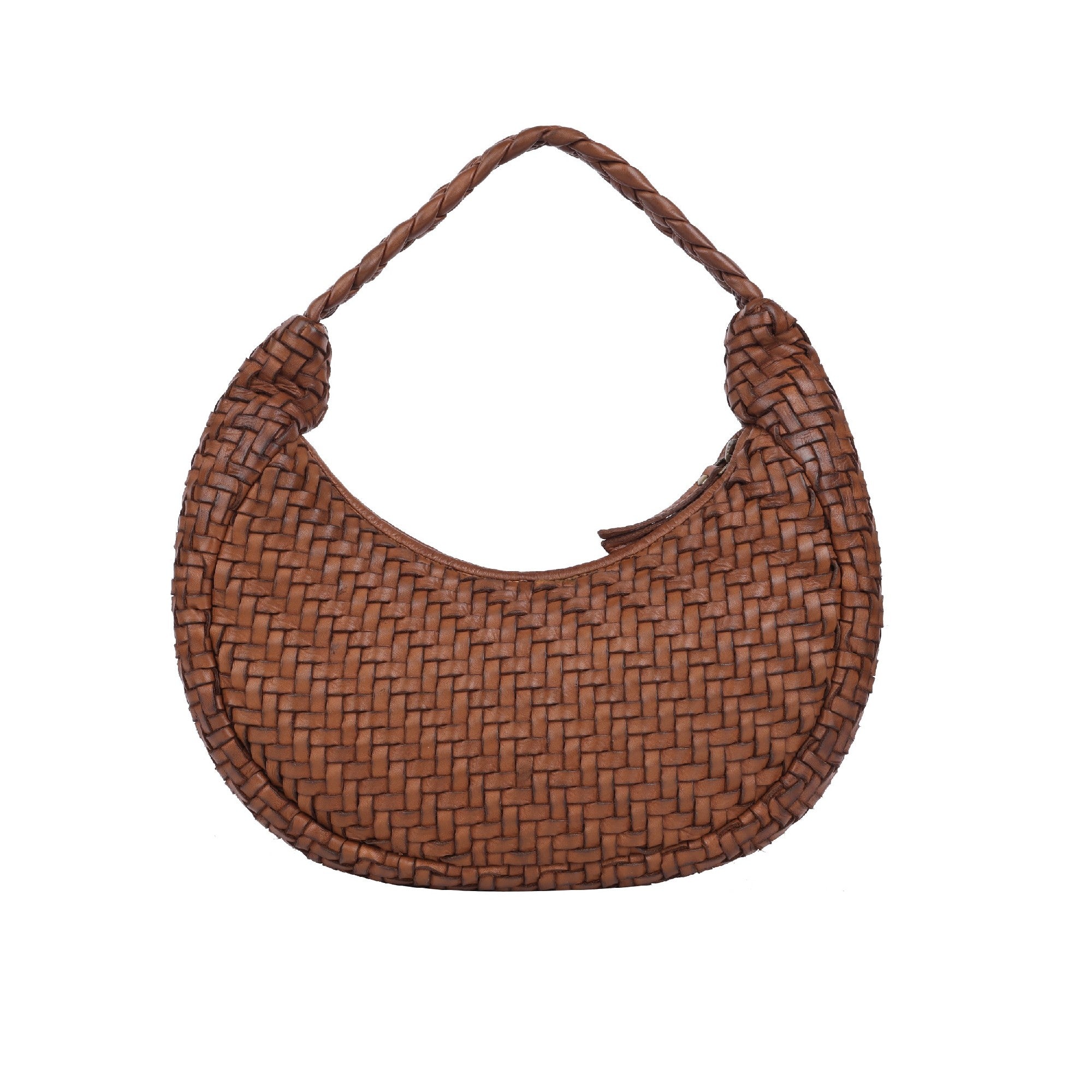 Rugged Hide Windsor Mini Woven Shoulder Bag [COLOUR:Oak]