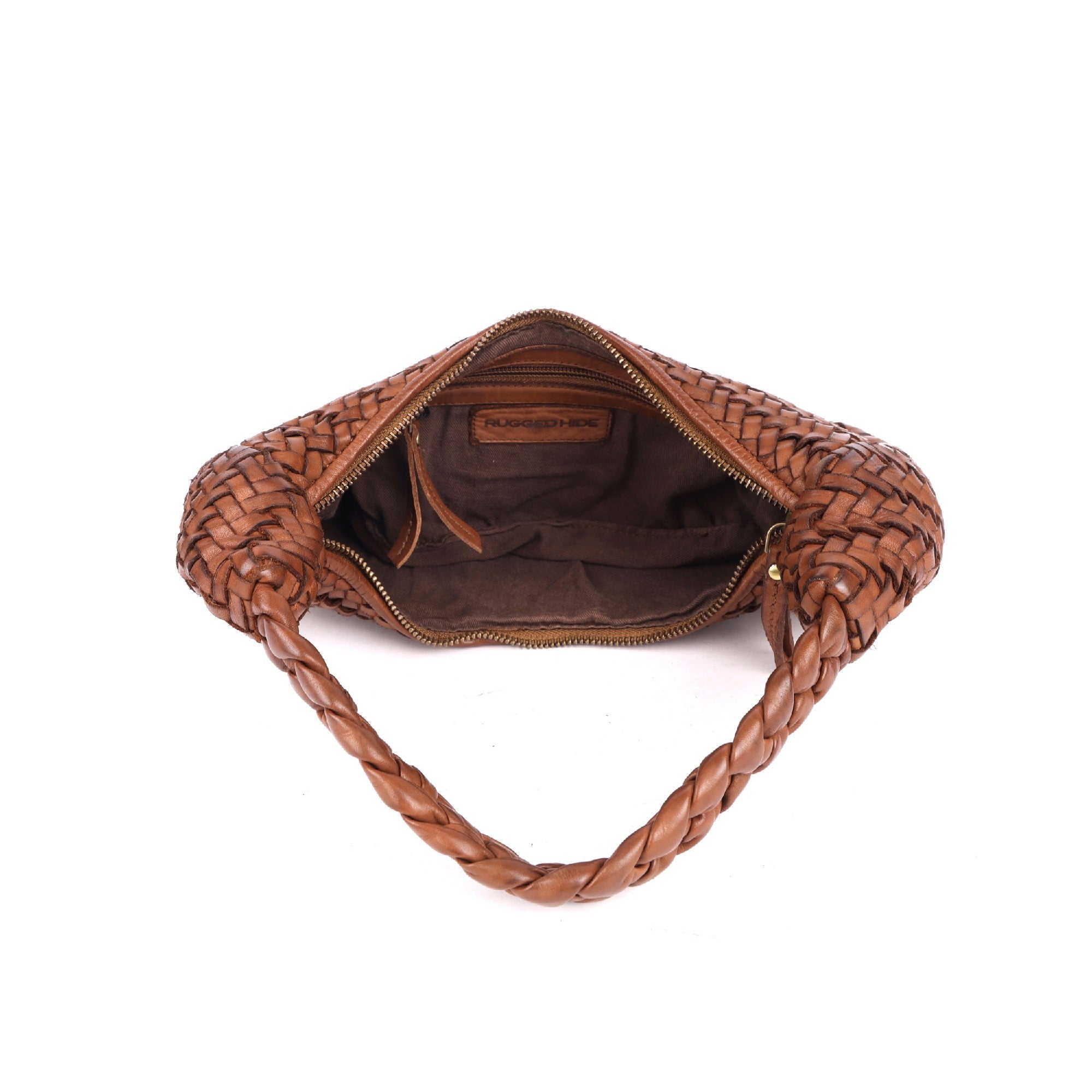 Rugged Hide Windsor Mini Woven Shoulder Bag [COLOUR:Oak]
