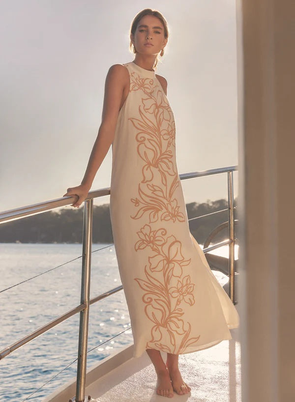 Esmaee Lolita Maxi Dress [COLOUR:ecru floral SIZE:XS]