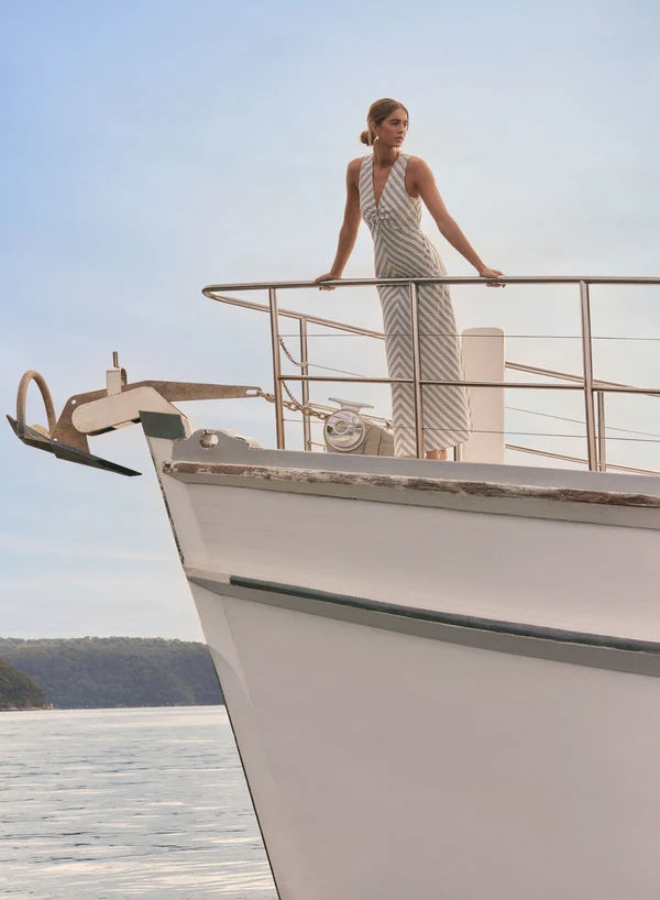 Esmaee Nautical Stripe Dress [COLOUR:indigo/white SIZE:XS]